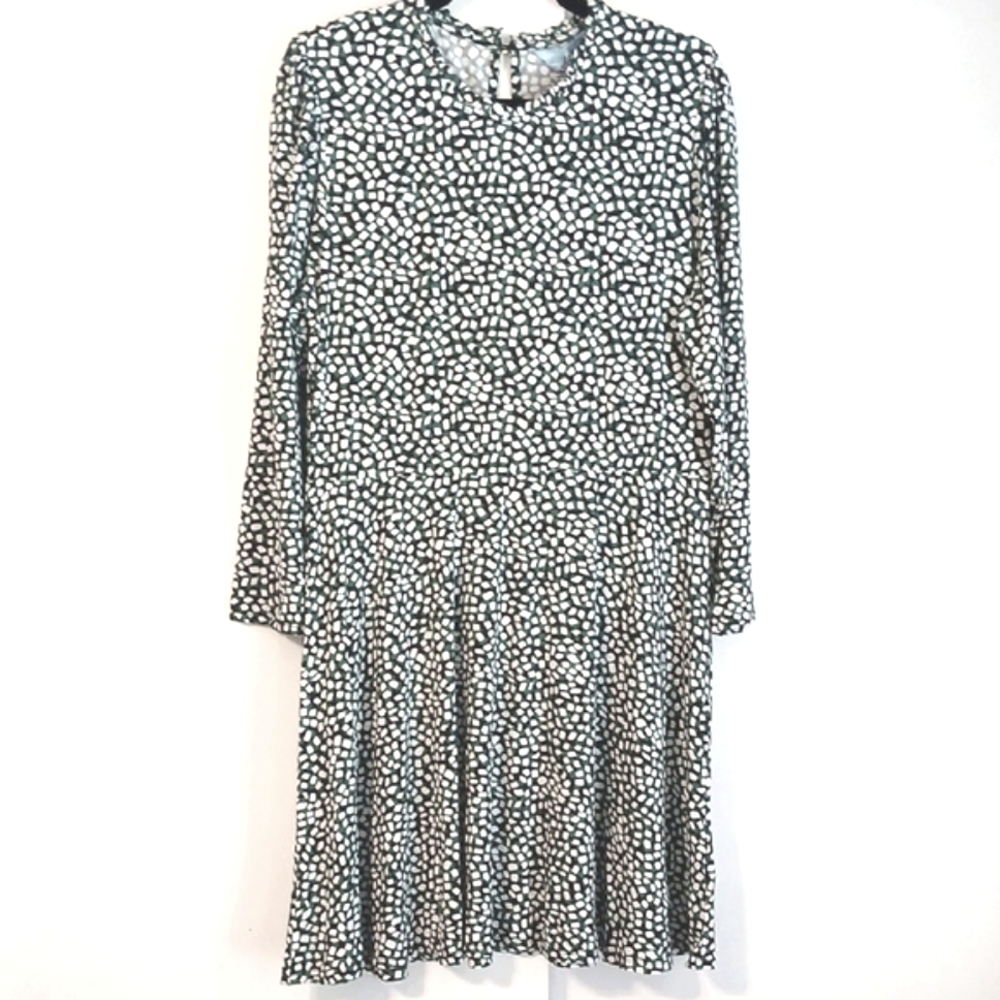 Draper James "Julia" Green and White Patterned Dress in Size XL (NWT)